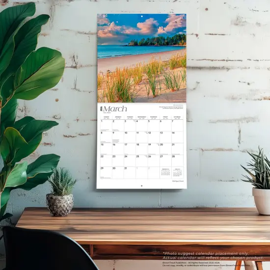 Michigan Coast | 2026 12 x 24 Inch (Hanging) Monthly Square Wall Calendar | Plastic-Free {5}