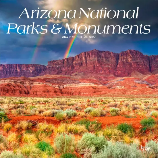 Arizona National Parks & Monuments | 2026 12 x 24 Inch (Hanging) Monthly Square Wall Calendar | Plastic-Free {1}