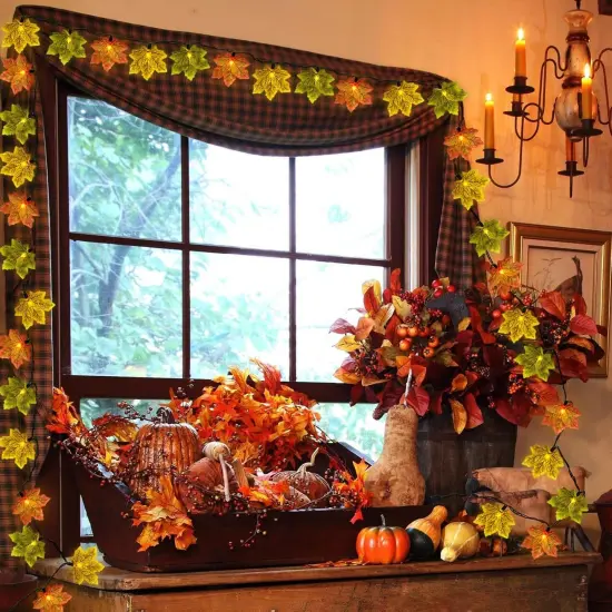 13.6FT 35LED Fall Lights Maple Leaf String Lights {4}