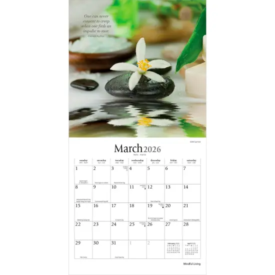 Mindful Living | 2026 7 x 14 Inch (Hanging) Monthly Mini Wall Calendar {3}