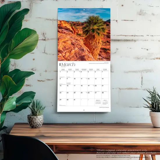 Nevada Wild & Scenic | 2026 12 x 24 Inch (Hanging) Monthly Square Wall Calendar | Plastic-Free {5}