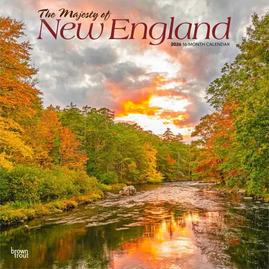 The Majesty of New England | 2026 12 x 24 Inch (Hanging) Monthly Square Wall Calendar | Plastic-Free {1}