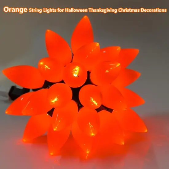 25Ft LED Orange Halloween Lights - Orange {2}