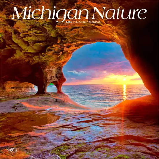 Michigan Nature | 2026 12 x 24 Inch (Hanging) Monthly Square Wall Calendar | Plastic-Free {1}