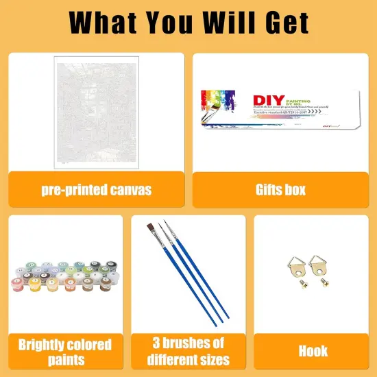 Bookshelf Paint by Number Adults-Paint by Number Canvas 16x20inch(with Gifts Box) {4}