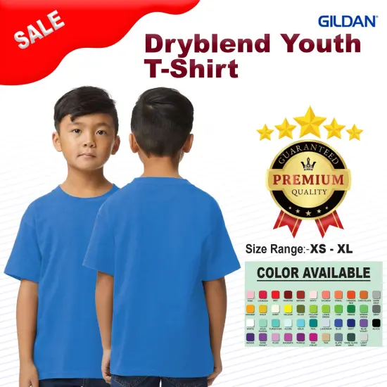 Gildan&reg; Dryblend Youth Crewneck Short Sleeve T-Shirt Carolina blue {2}