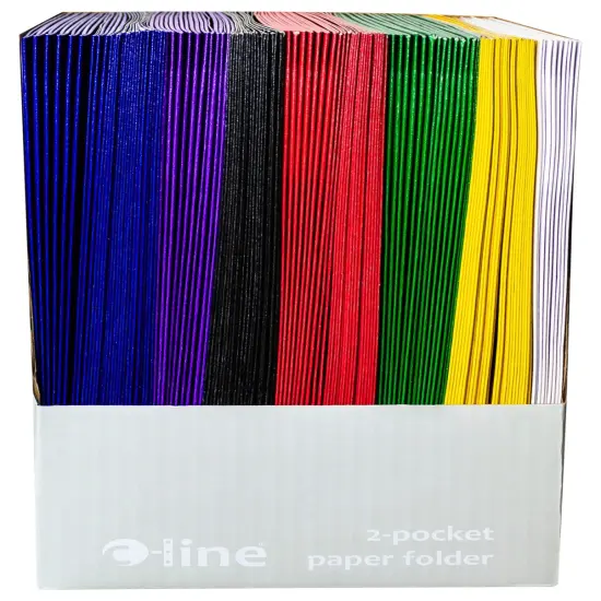 C-Line 2-Pocket Recycled Portfolio without Prongs, Assorted Colors, Set of 100 {3}