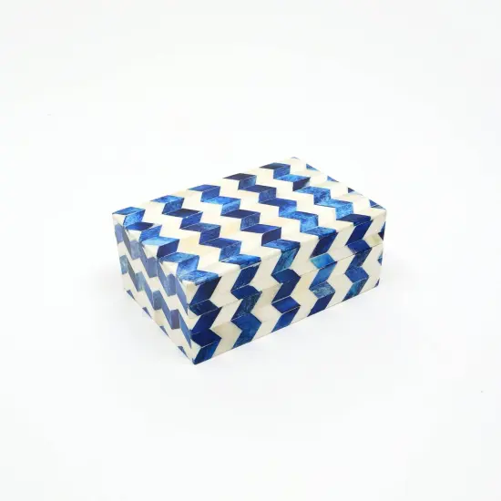 Handcrafted Zany Zigzag Wooden Box &ndash; Unique Storage & Stylish Accent-6X4X2.5" {3}