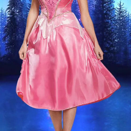 Womens Deluxe Aurora Costume With Pink Gown And Gold Crown Headband {3}