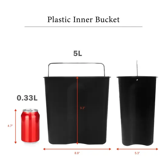5 Liter(1.32 Gallon) Small Trash Can with Plastic Inner Buckets {6}