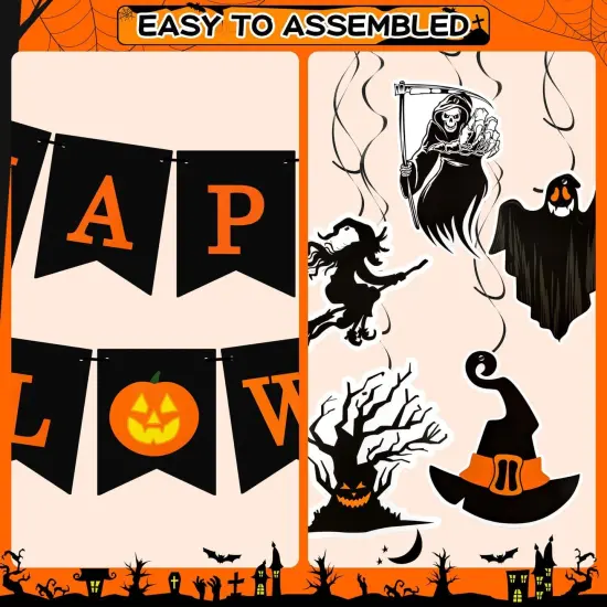 Halloween Banner - Black & Orange {4}