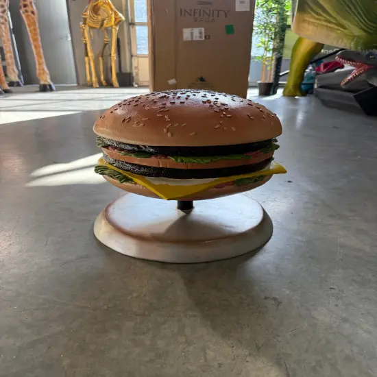 Double Cheeseburger On Stand Over Sized Statue {4}