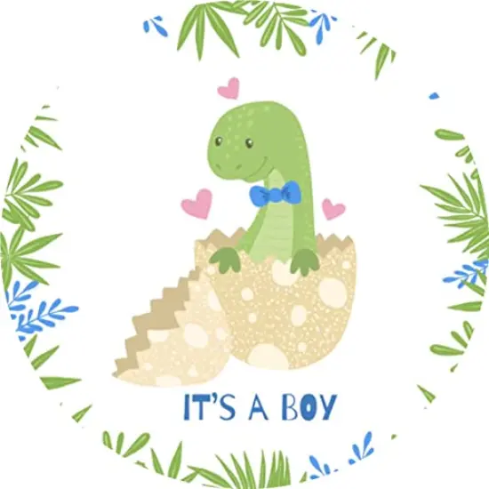 It's a Boy! Dino Theme Baby Shower Edible Cake Topper- 1/4 Sheet {1}