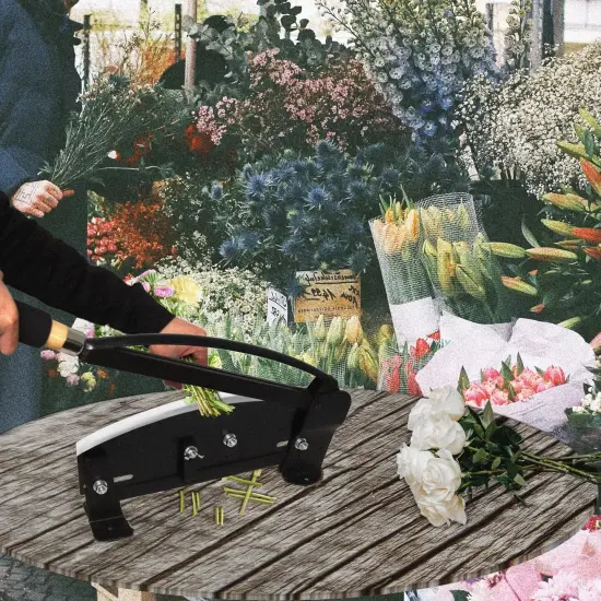 14-Inch Stainless Steel Flower Stem Cutter - Heavy Duty Bunch Cutter with Safety Lock - Perfect for Florists & Gardeners {3}