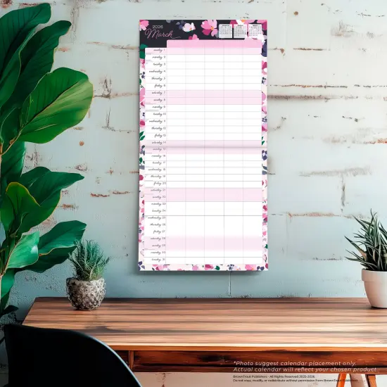 Mom's Family Planner | 2026 12 x 24 Inch (Hanging) Monthly Square Wall Calendar | Matte Paper and Sticker Sheet | Plastic-Free {5}