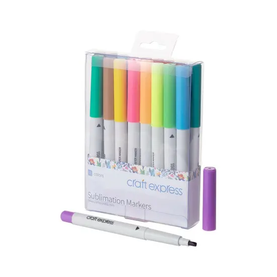 Craft Express 18 Pack Assorted Sublimation Markers &ndash; Dual Tip, Permanent Ink Pens {2}