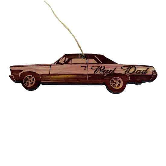 Rad Dad Muscle Car - Cedar Ornament {6}