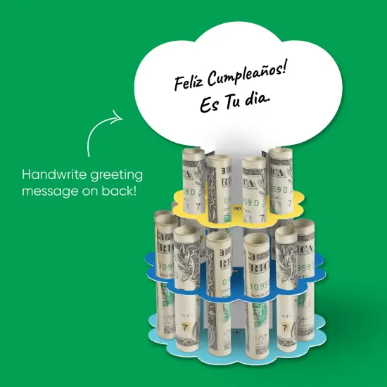 Big Dot of Happiness Feliz Cumpleanos - DIY Happy Birthday Money Holder Gift - Cash Cake {4}