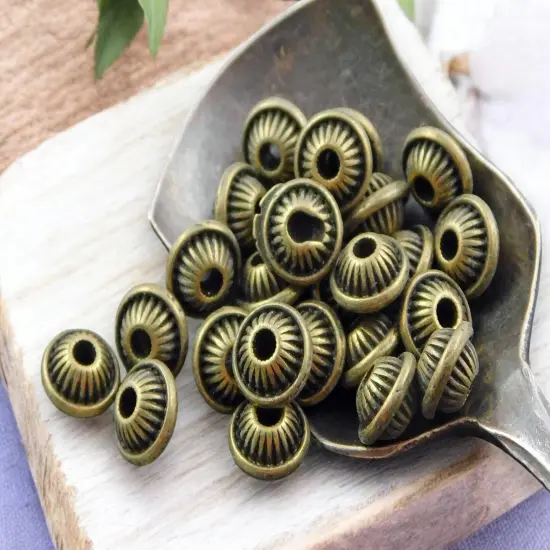 5x7mm Antique Bronze Bicone Spacer Beads {5}