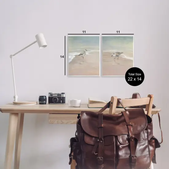 Stupell Industries Shorebirds on the Sand 2pc Wall Plaque Set By Danhui Nai {3}