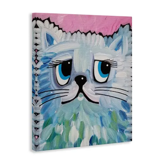 Stupell Industries Blue Kitten Gazing Canvas By Nettie Price {3}