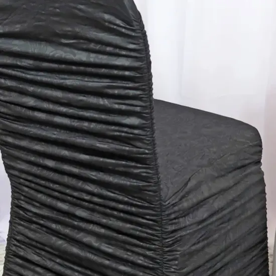 Timeless Rouge Embossed Spandex Event Chair Cover Black {4}