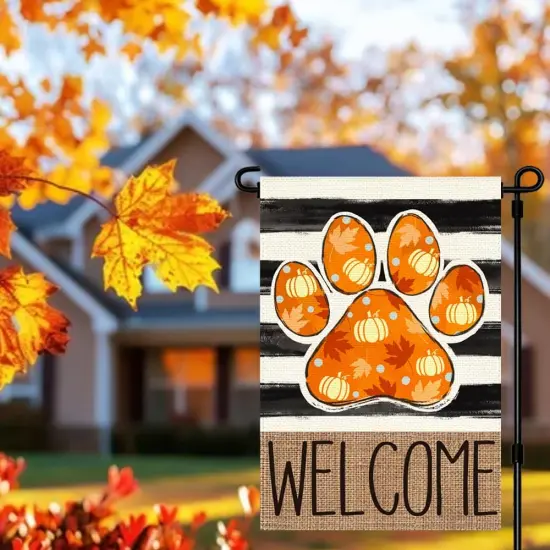 Fall Garden Yard Flags 12x18(orange&black) {3}