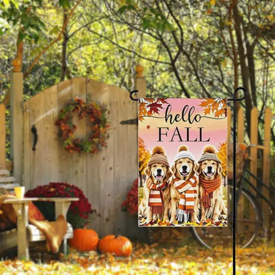 Hello Fall Garden Yard Flag 12x18 Inch(Yellow) {1}