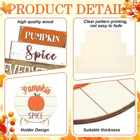 Fall Wood Bead Decorative Tabletop Sign for Autumn Thanksgiving Day(Retro) {3}