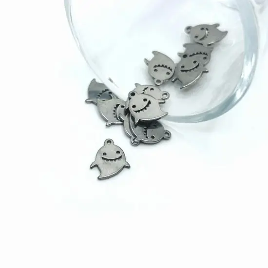 Small Stainless Steel Halloween Ghost Charms, 10x12mm {1}