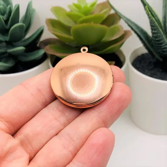Rose Gold Celtic Aromatherapy Essential Oil Diffuser Lockets, 32x32mm {3}