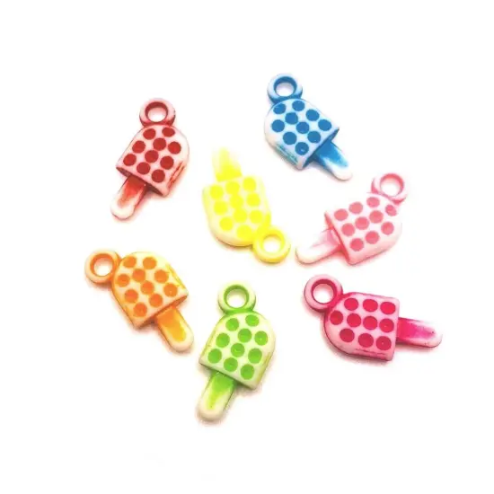 Multi-color Acrylic Ice Cream Bar Charms, 22x12mm {2}