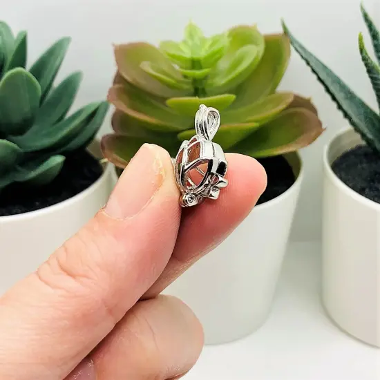 Antique Silver Lotus Bead Diffuser Lockets, 14x20mm {3}