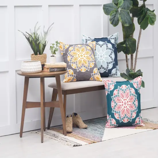 Mary Geometric Medallion Cotton Decorative Throw Pillow {2}