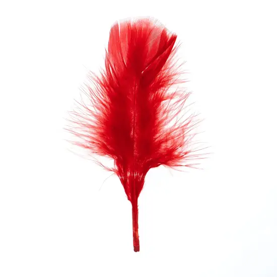 John Bead 4-6in Marabou Feathers (3 Headers, 18g) Red {1}