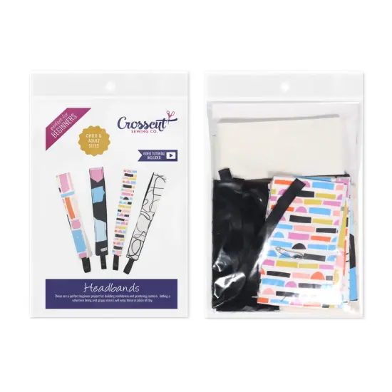Crosscut Sewing Co.&reg; Headband Sewing Project Kit for Beginners Abstract black {2}