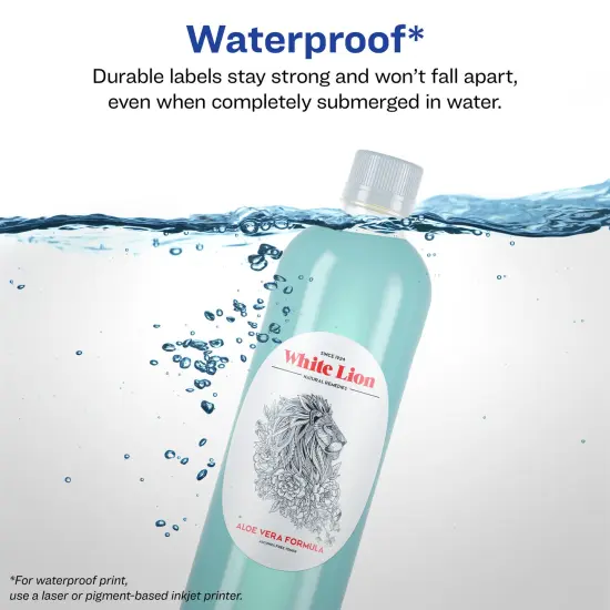 Avery Durable Waterproof Oval Labels with Sure Feed, 4" x 6" {2}