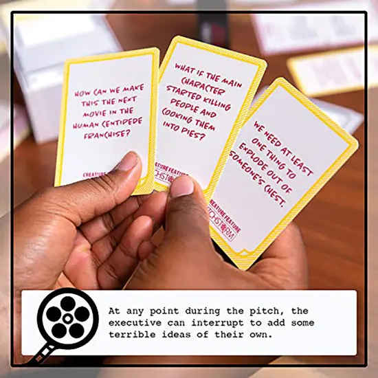 Creature Feature Deck - 100 Horror Movie Cards, Standalone Or Expansion, Movie Pitching Party Card Game {6}