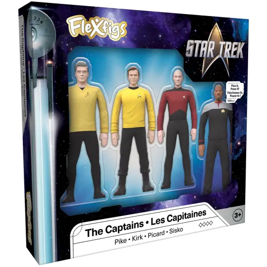 FleXfigs: Star Trek Captains - 4 Character Pack - Articulated Action Figures, Flex It - Pose It!, Collectible Toy Miniatures, Licensed, Kids Ages 3+ {4}