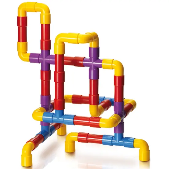 Quercetti: Tubation - 40pc Interlocking Pipeline Maze Building Set, Open Ended Construction Toy, Colorful Tube Block Assembly, STEM Play, Kids 3+ {3}