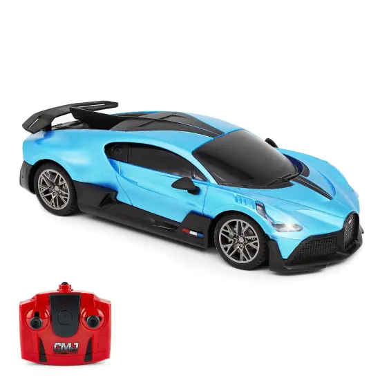 CMJ RC Cars: Bugatti Divo - Blue - 1:24 Scale, Remote Control Radio Vehicle, 2.4 Ghz, LED Headlights, Indoor-Outdoor Racing Toy, Licensed Model {1}