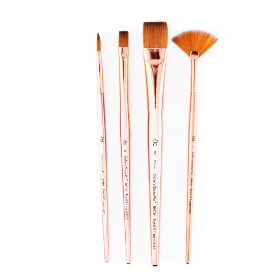 RCC PRO102-ZP | Crafter's Choice&trade; Pro 4pc Synthetic Sable Variety Brush Set {5}