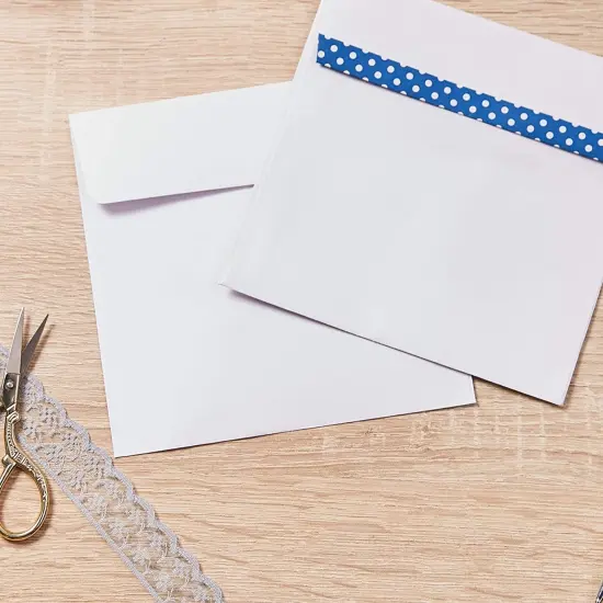 60 Pack White Square Envelopes, 5.5 x 5.5 Square Flap Envelopes for Invitations, Announcements, Photos, Weddings, & Thank You Notes, 120 GSM Paper {3}