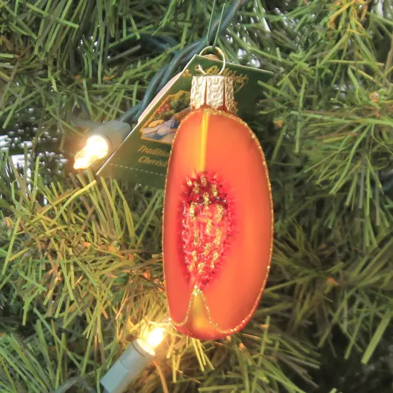 Old World Christmas 3.0 Inch Peach Slice Tree Ornament , Juicy Ripe Abundant Multicolored {3}
