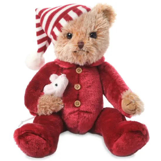 Bearington Sleepy and Squeek Christmas Teddy Bear, Christmas Bear Decor, 14 Inch Holiday Bear, Ideal Christmas Bear Gift for Toddlers, Kids & Teens, For Ages 3-14 Brown {1}