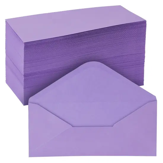 200 Pack #10 Purple Colored Envelopes Bulk - Gummed Seal Letter Size for Party Invitations, Business Mailing, Checks, Holidays, Greeting Cards, Thank You Notes (4.1in x 9.5in) {1}