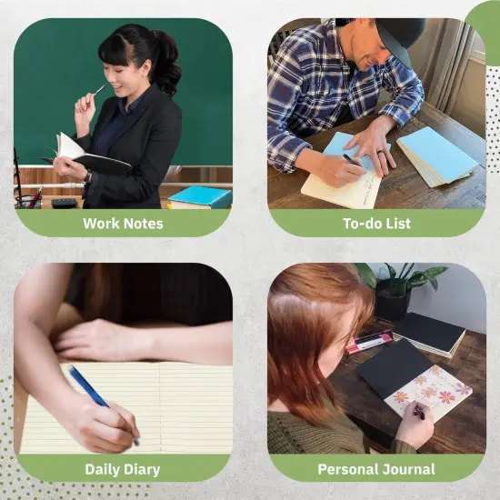 Simply Genius A5 Notebooks for Work, Travel, Business, School & More - College Ruled Notebook - Softcover Journals for Women & Men - Lined Note Books with 92 pages, 5.5" x 8.3" (Black, 30 pack) {3}