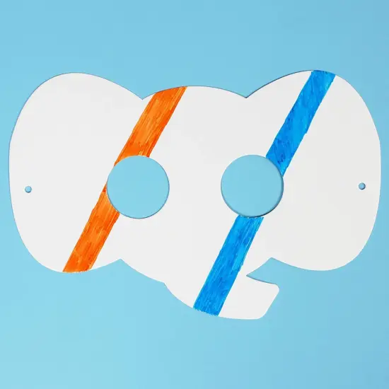 Bright Creations 3.8" x 5.9" Blank DIY Paper Elephant Mask with Elastic Band for Kids Costume Party (48 Pack, White) {5}