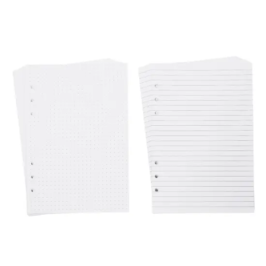 A5 Binder Inserts with Dotted Paper, Lined Paper, Zip Envelope, 3-Pocket Bag, 320 Note Flag Tabs, Ruler Marker for 6-Ring Notebook White {7}