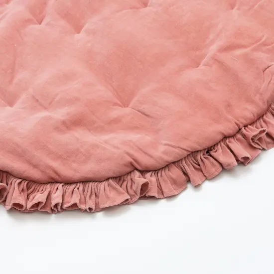 Round Cotton Soft & Fine Velvet Play-mat Pink {5}